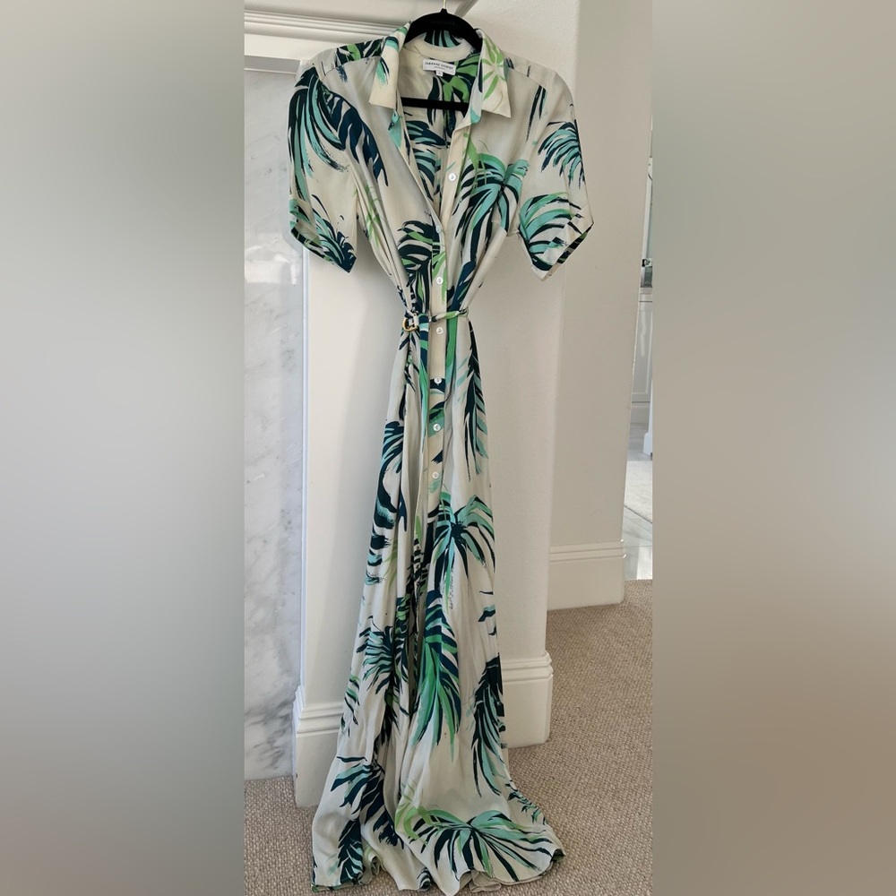 Fabienne Chapot Palm Leaf Maxi Shirt Dress